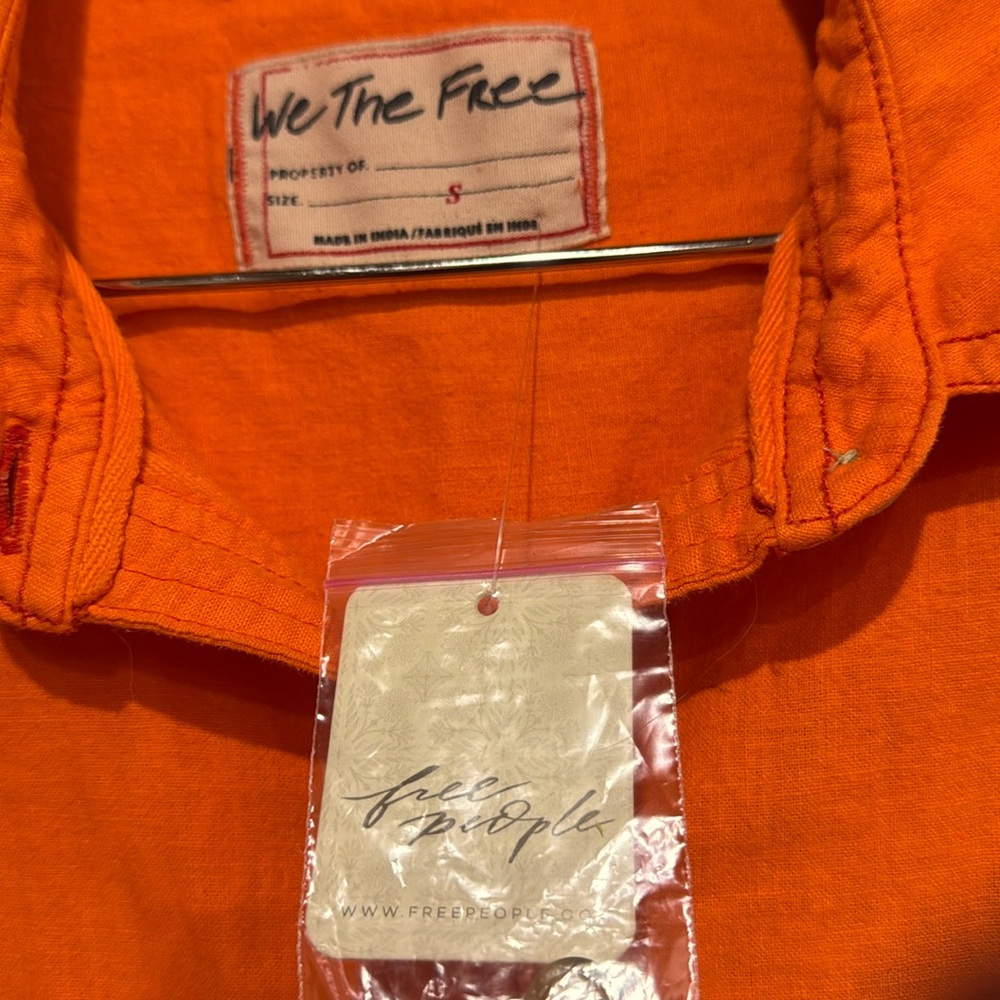 NWT Free People We the Free S Made for Sun Linen Blend Shirt Oversized Button Up